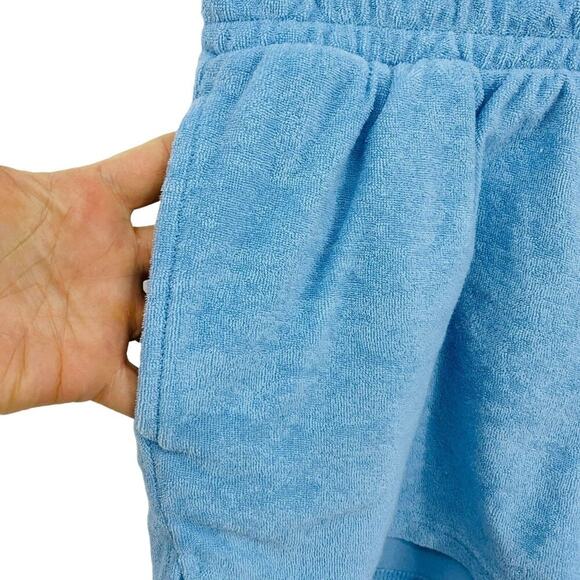 Forever 21 Pale Blue Terry Cloth Shorts Size Medium Lounge Festival Y2K - Picture 2 of 4